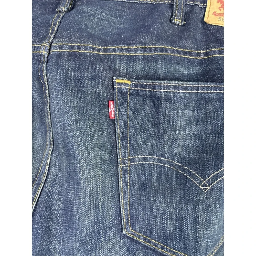 Levi's 569 Jeans Mens 38x32 Blue Wide Loose Bootcut Whiskers Faded Casual Denim